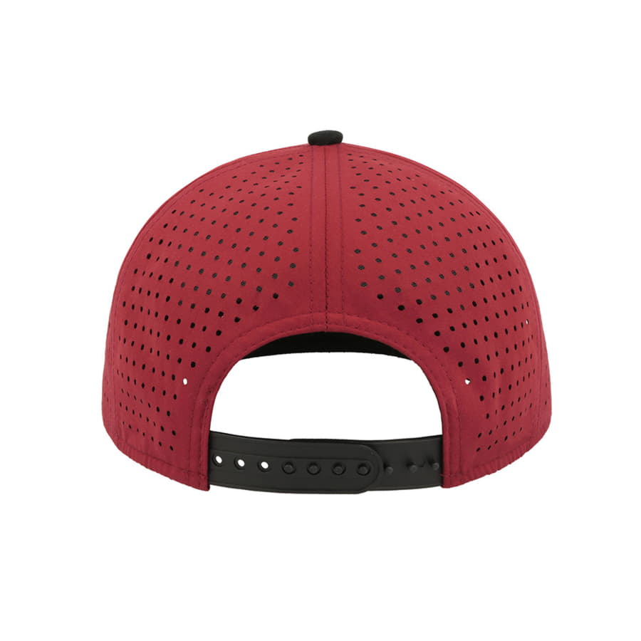 Бейсболка BANK, 6 клиньев, пластиковая застежка      , бордовый, черный-4