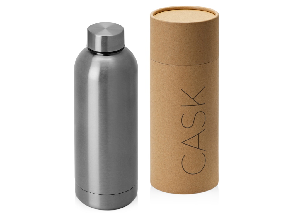 Вакуумная термобутылка Cask Waterline, 500 мл, тубус, серебристый глянцевый-0
