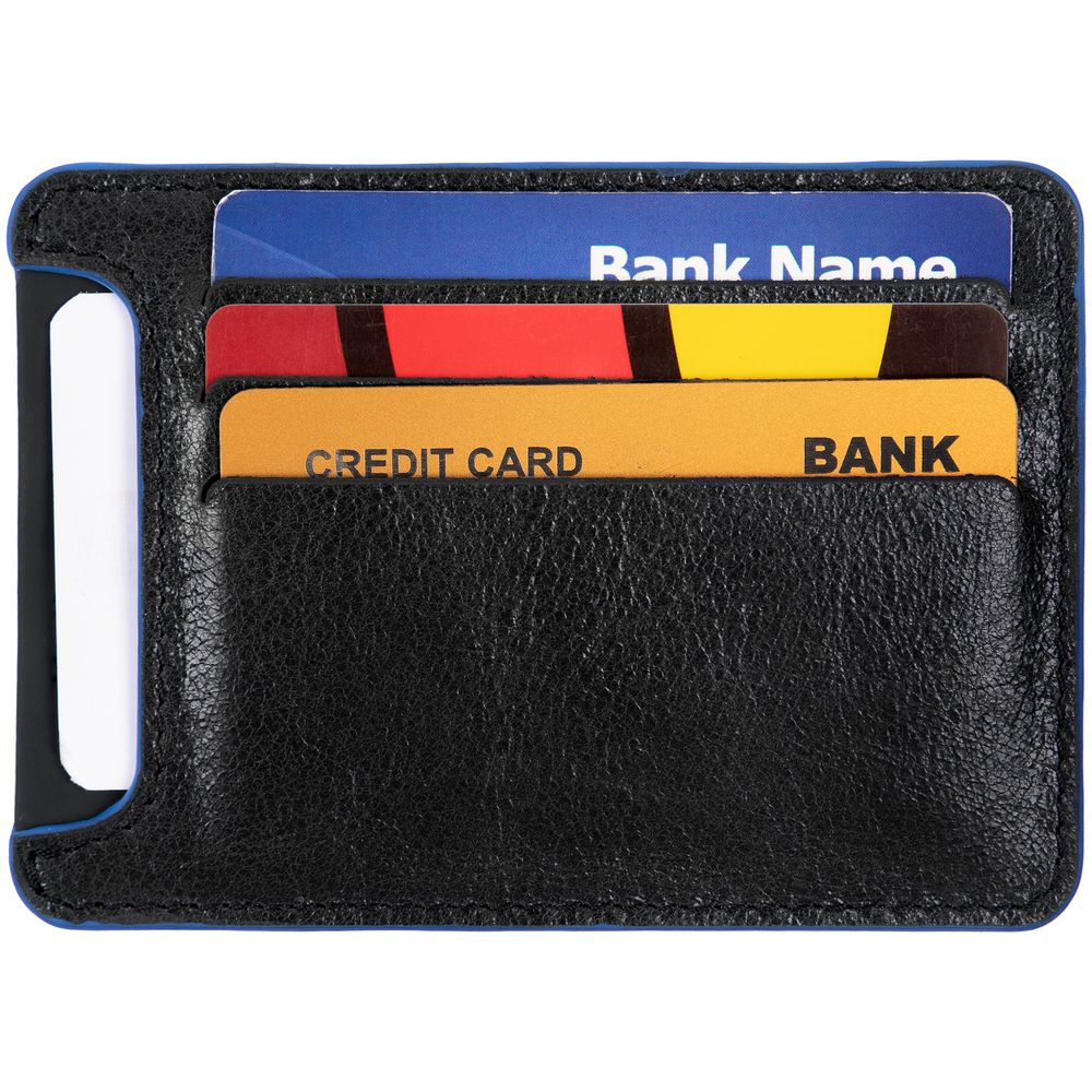 Чехол для карточек Arrival, черный с синим-2