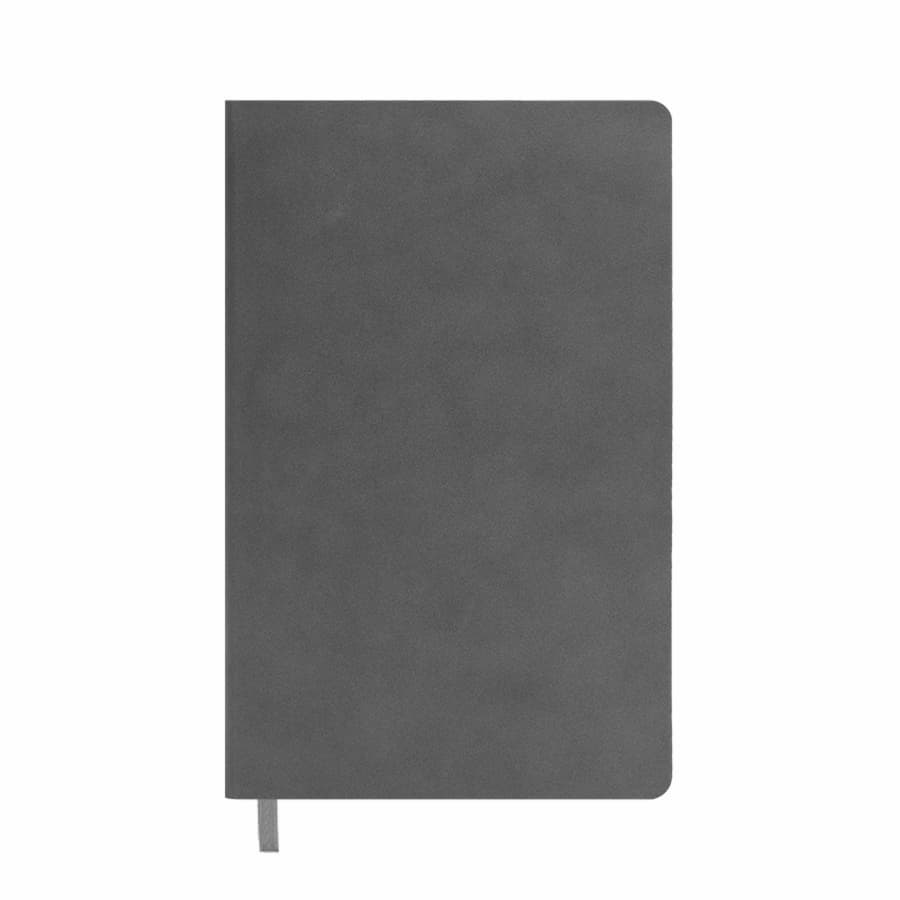 Бизнес-блокнот ALFI, A5, серый, мягкая обложка, в линейку, серый-1