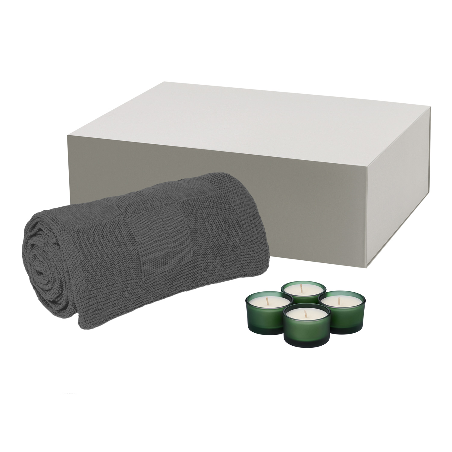 Подарочный набор Sento, Cella, зеленый (свеча, плед)-0