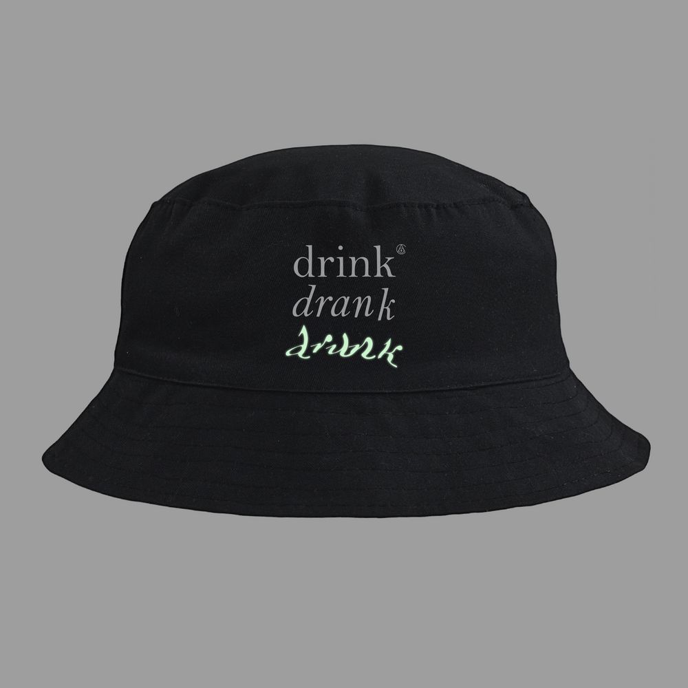 Панама Drunk со светящимся принтом, черная-2