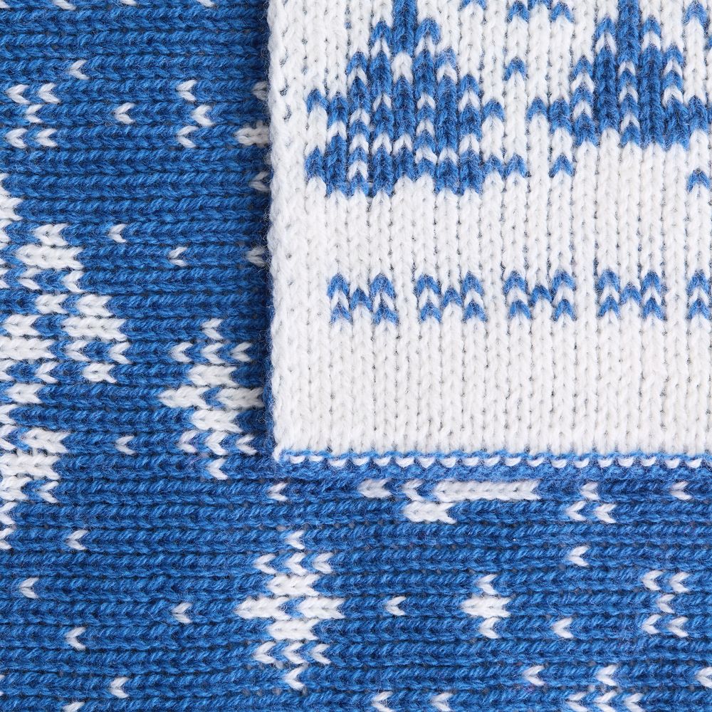 Плед Holidale, синий с молочным-3