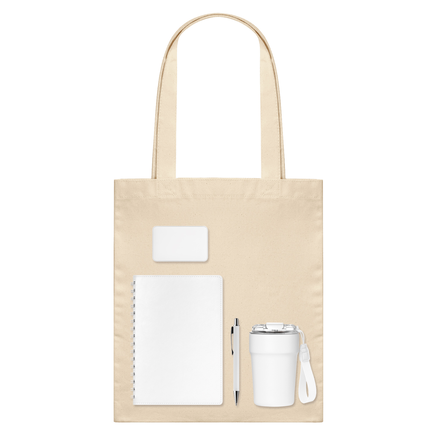 Подарочный набор Welcome Pack, белый (термокружка, ежедневник, ручка, ЗУ, шоппер)-0