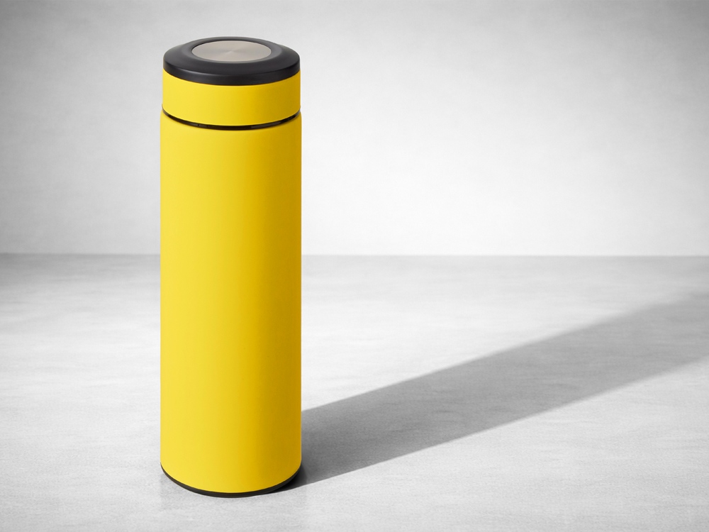 Вакуумный термос Vacuum Flask C1, soft touch, 420мл, желтый-6