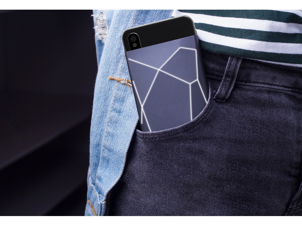 Портативное беспроводное зарядное устройство Geo Wireless, 5000 mAh, черный-5