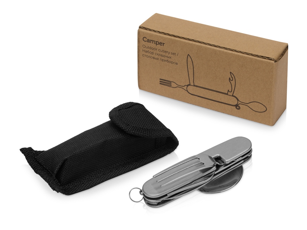 Приборы Camper 4 в 1 в чехле: вилка, ложка, нож, открывалка-3
