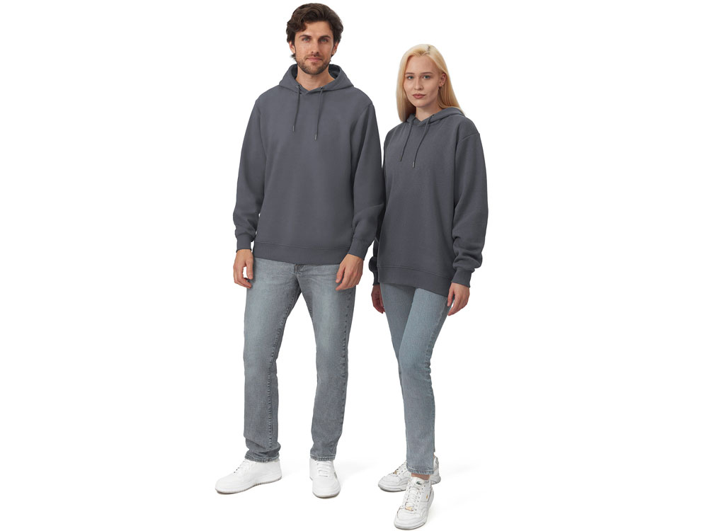 Толстовка с капюшоном оверсайз Lisbon унисекс, темно-серый-8