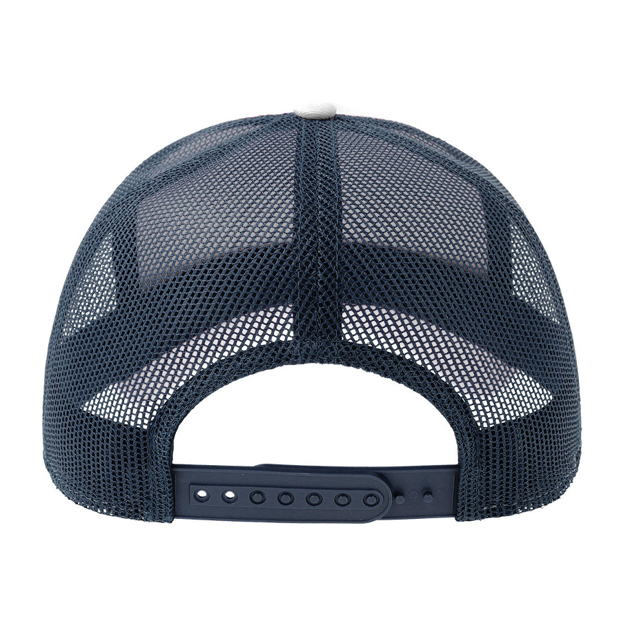 Бейсболка RAPPER COTTON-S, 5 клиньев, пластиковая застёжка, белый, темно-синий-1