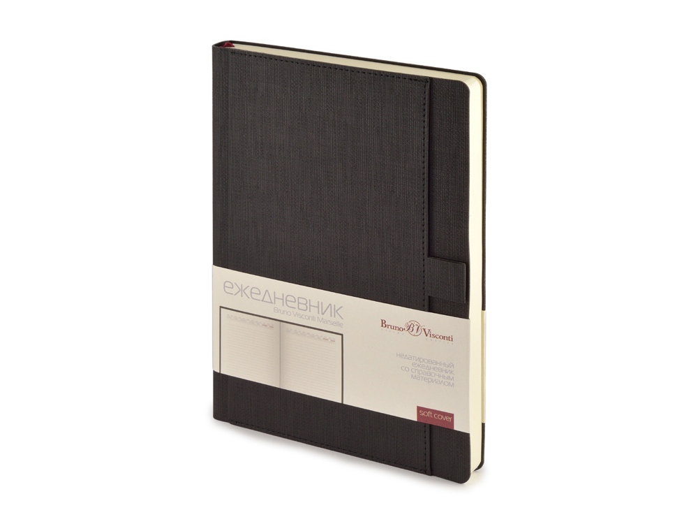 Ежедневник недатированный А5 Marseille, черный-0