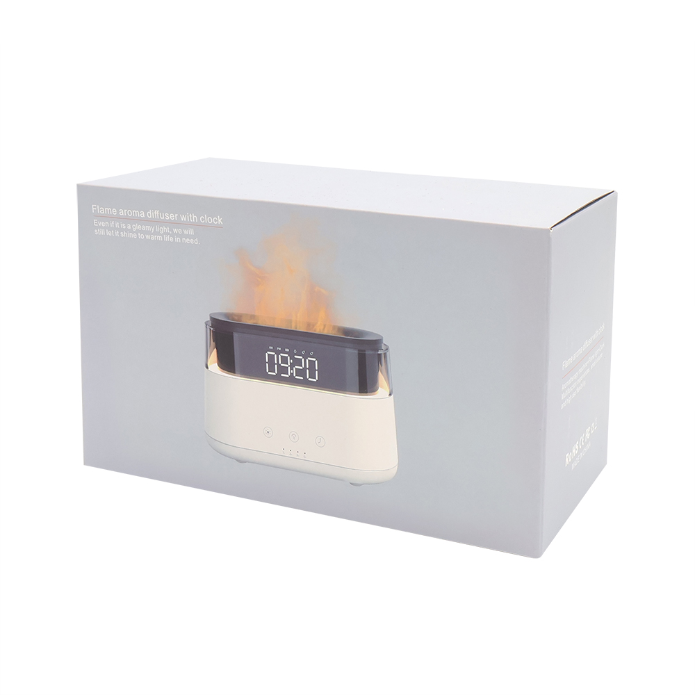 Светодиодный USB увлажнитель-ароматизатор Brava с часами с подсветкой, Белый-3