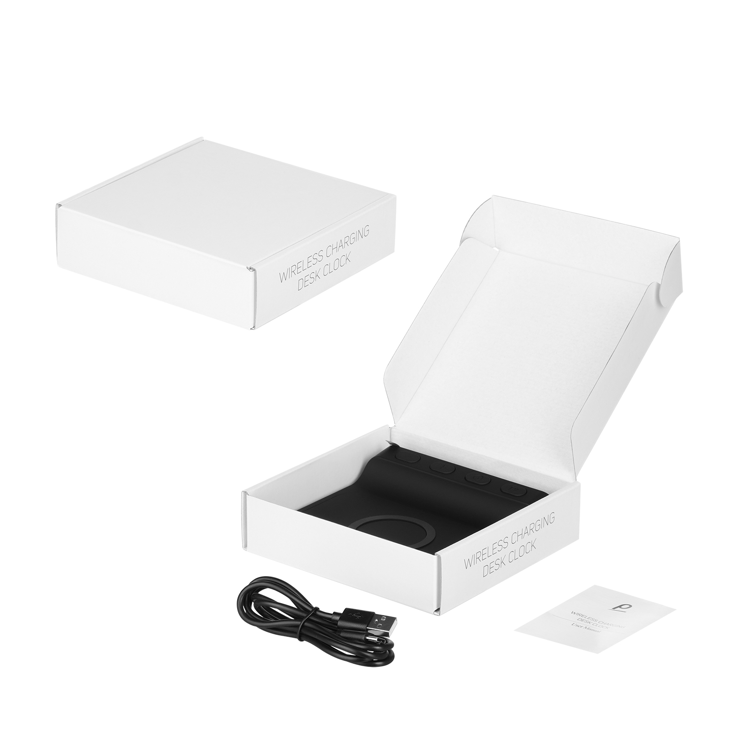 Зарядная станция с часами 15W Rigel, черная-10