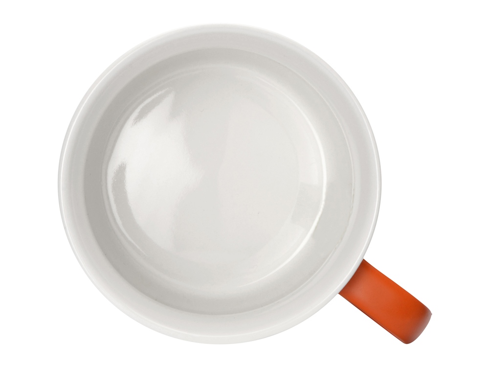 Матовая кружка Nancy 360 мл цветная снаружи, белая внутри, оранжевый-3