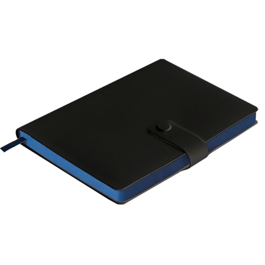Ежедневник недатированный Stellar, А5, черный, кремовый блок  в линейку, с синим обрезом, черный, синий-6