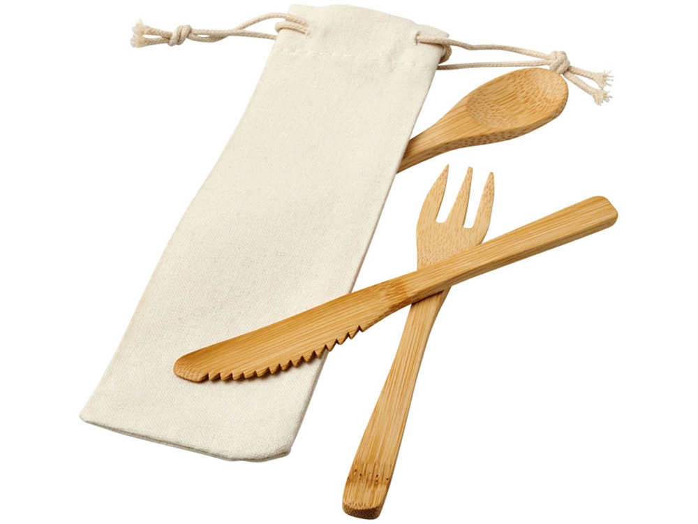 Набор столовых приборов Celuk из бамбука, натуральный-0