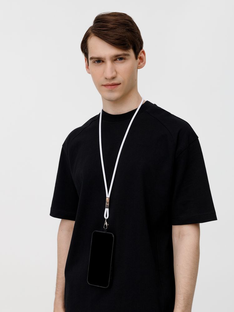 Шнурок для бейджа Tube Metal, белый-3