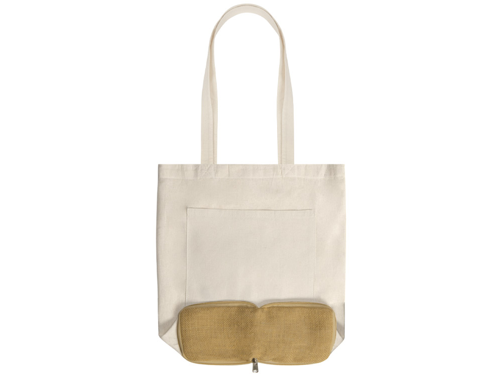 Складная сумка Jute из джута и хлопка, натуральный-11