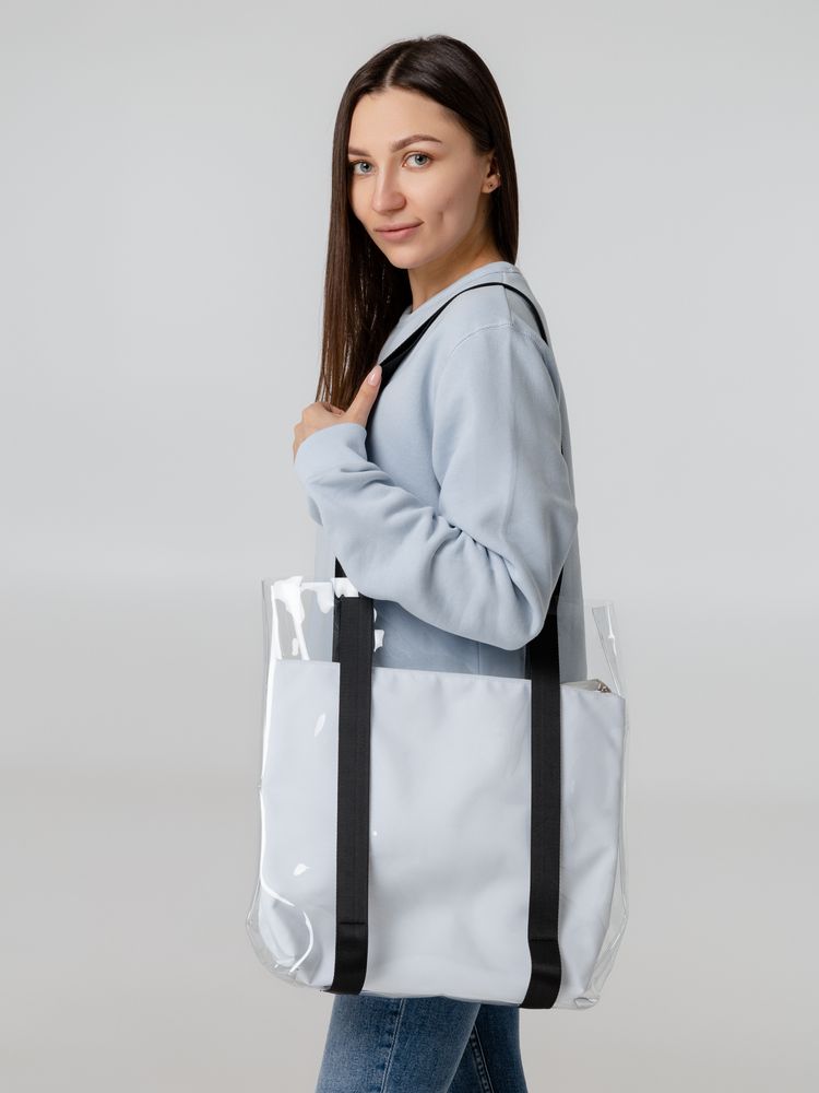 Шопер Clarity с голубым органайзером, прозрачный-3