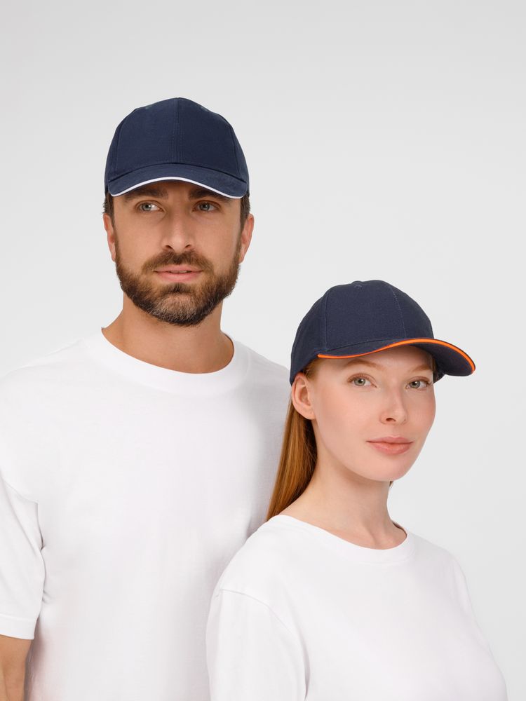 Бейсболка Buffalo, темно-синяя с белым-4