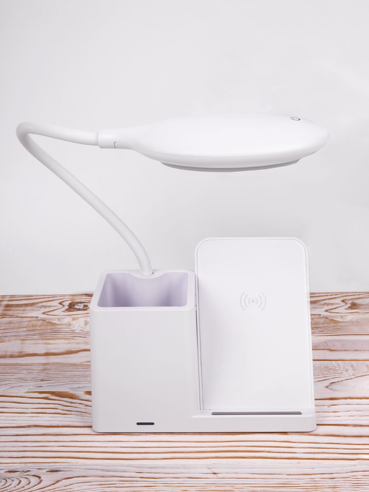 Лампа с органайзером и беспроводной зарядкой writeLight, ver. 2, белая-7