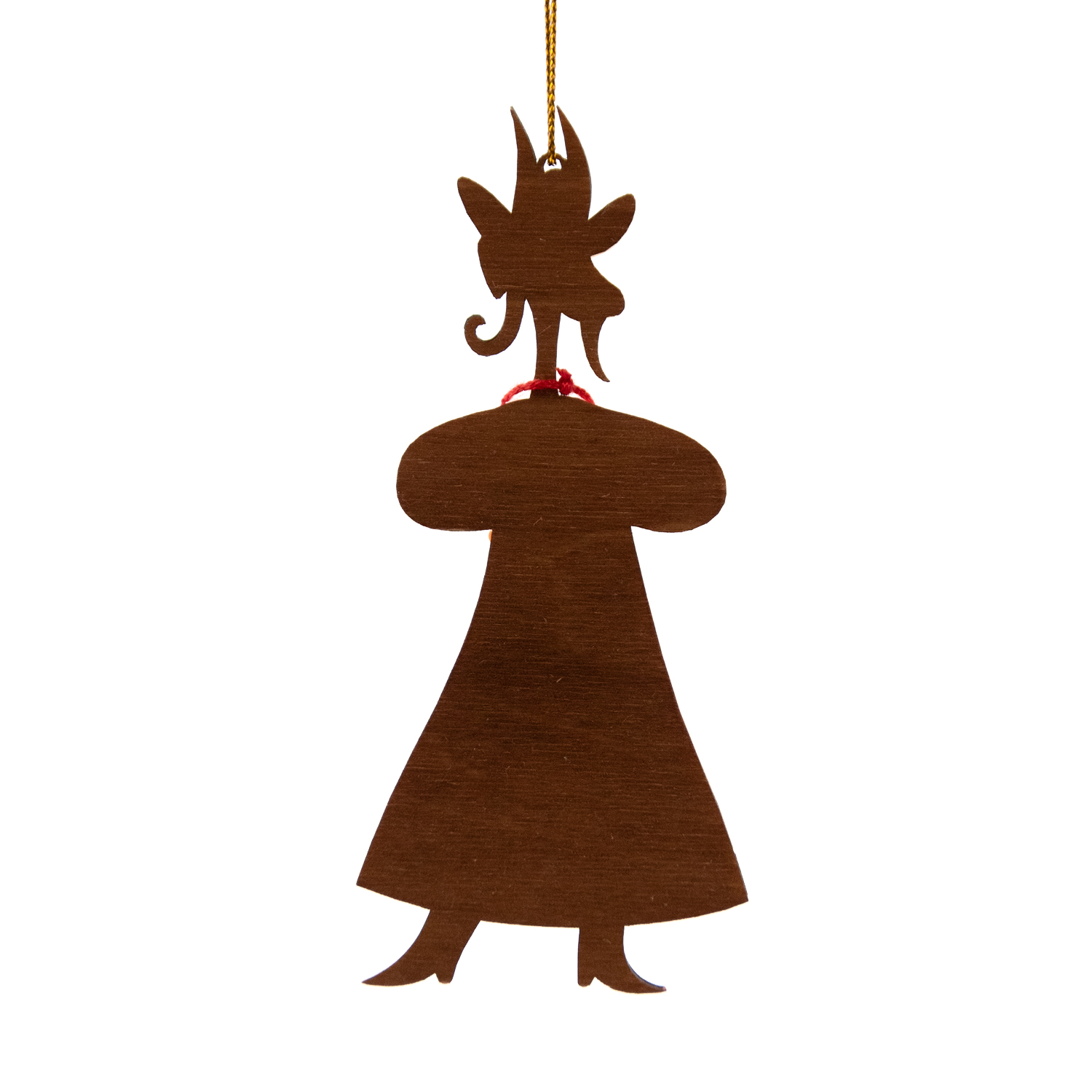 Ёлочная игрушка Коза в сарафане (красный с белым)-3