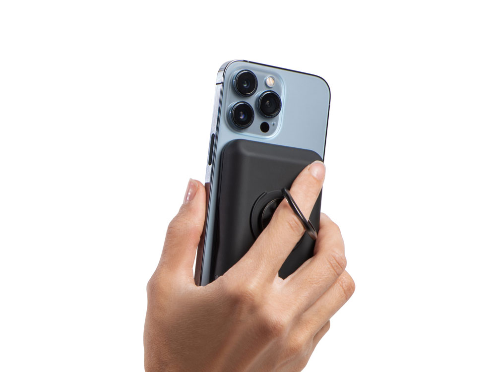 Магнитный беспроводной внешний аккумулятор MagnetIQ, 5000 mah, 10 W, черный-7