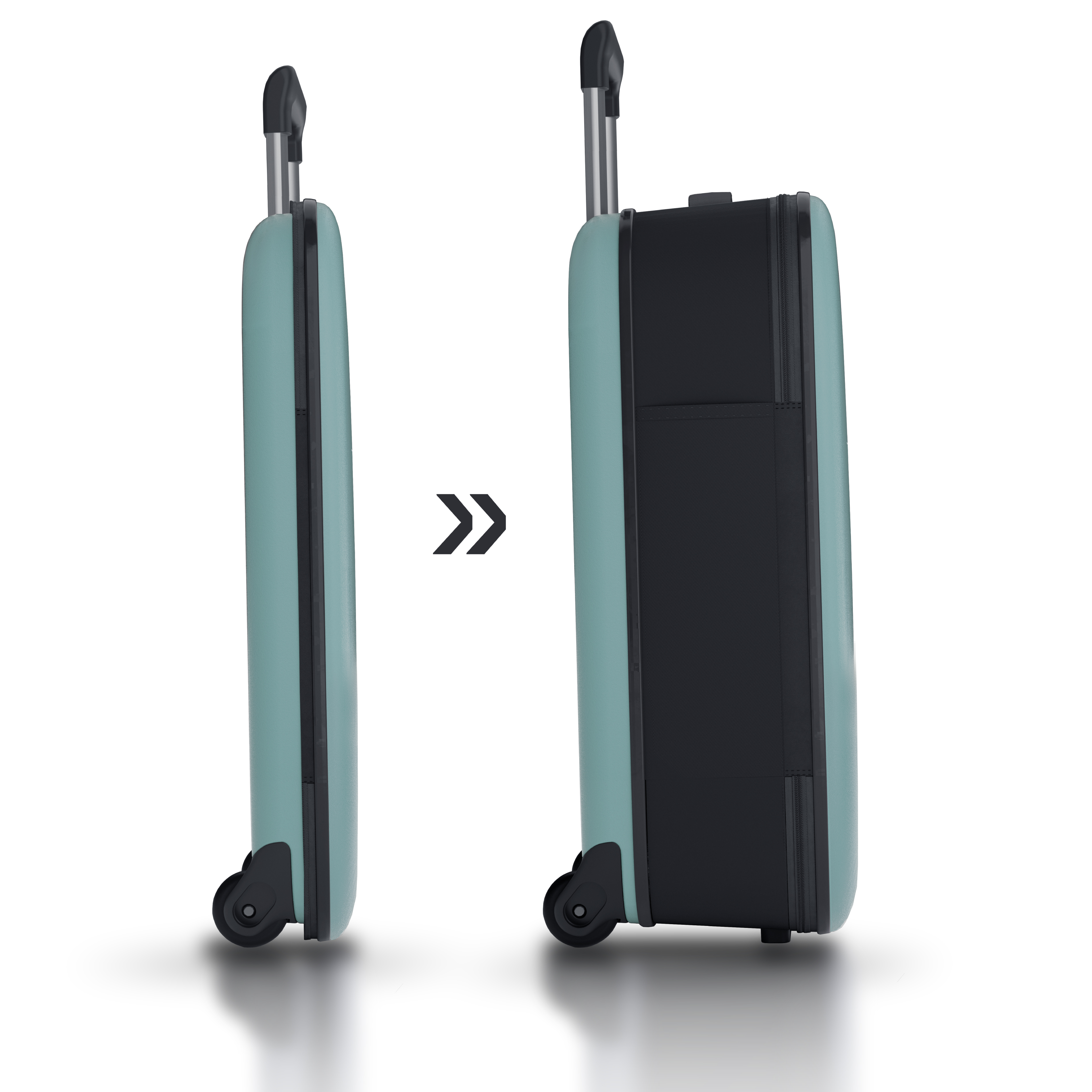 Чемодан складной Rollink Vega II 55x40x20 см, 2 колеса, бирюзовый-1