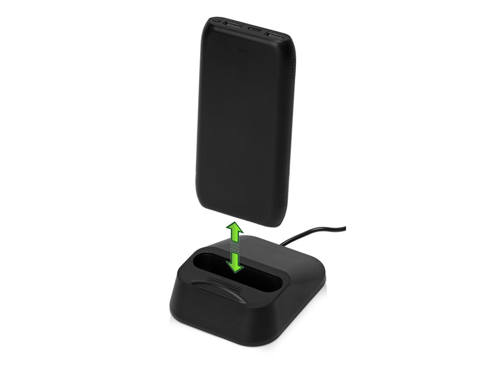 Портативное беспроводное зарядное устройство с док-станцией Uniq, 10000 mah, черный-7