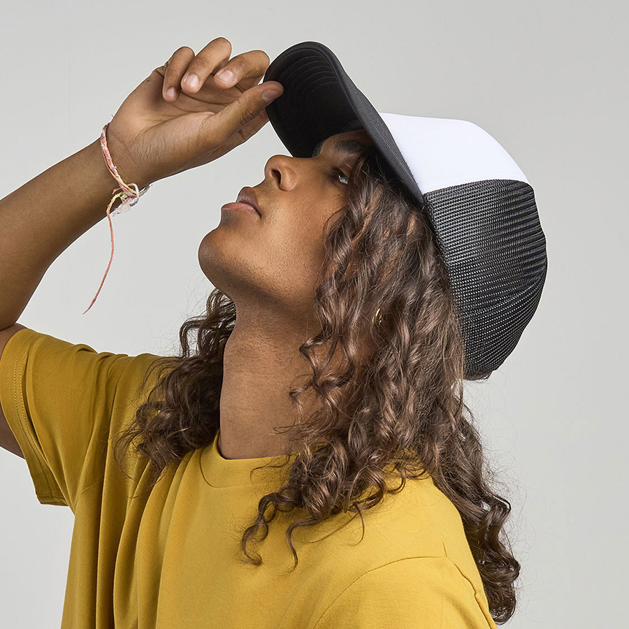 Бейсболка RAPPER-S, 5 клиньев, пластиковая застёжка, белый, ярко-синий-4