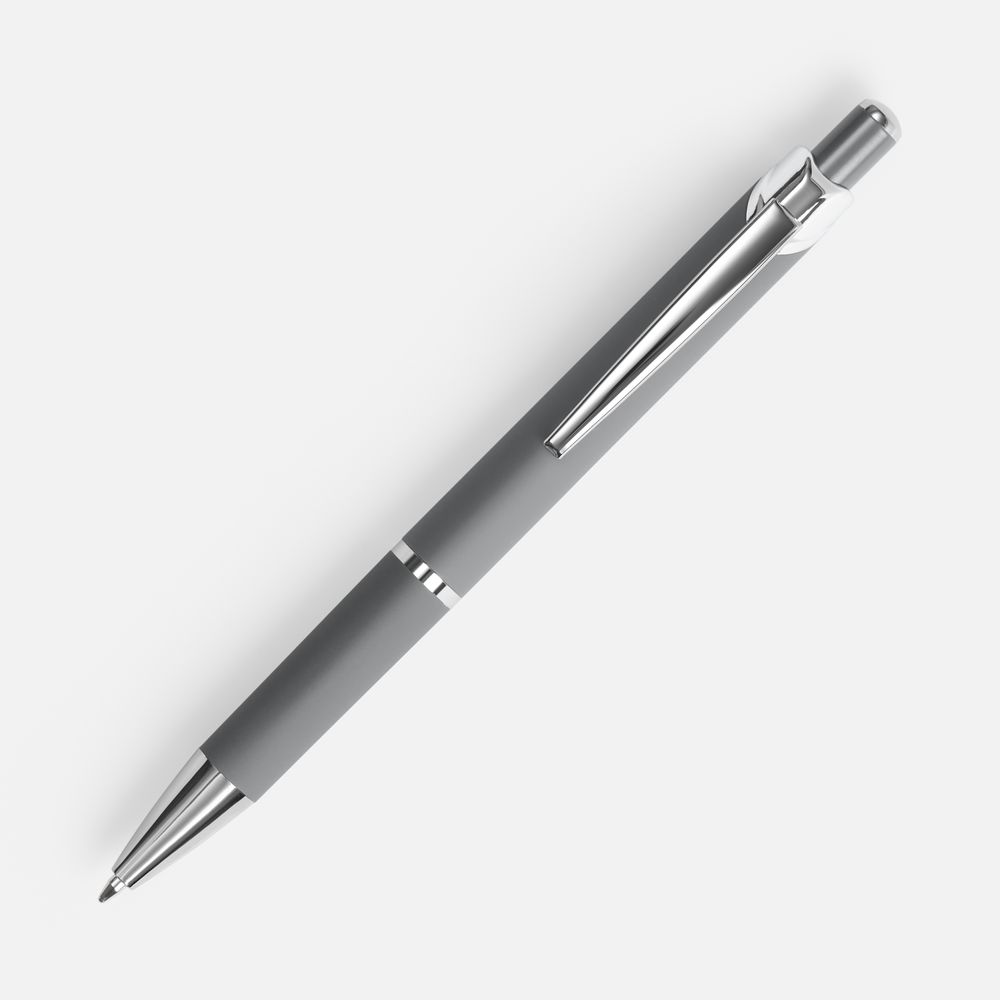 Ручка шариковая Chromos Soft Touch, серая-1