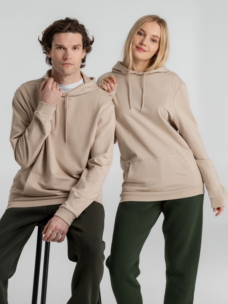 Толстовка с капюшоном унисекс Hoodie, бежевая-7