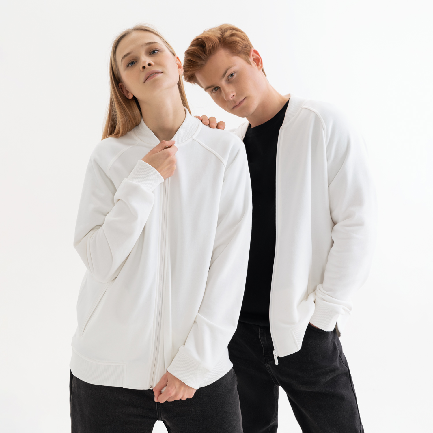 Толстовка на молнии, унисекс TORRES белая-0