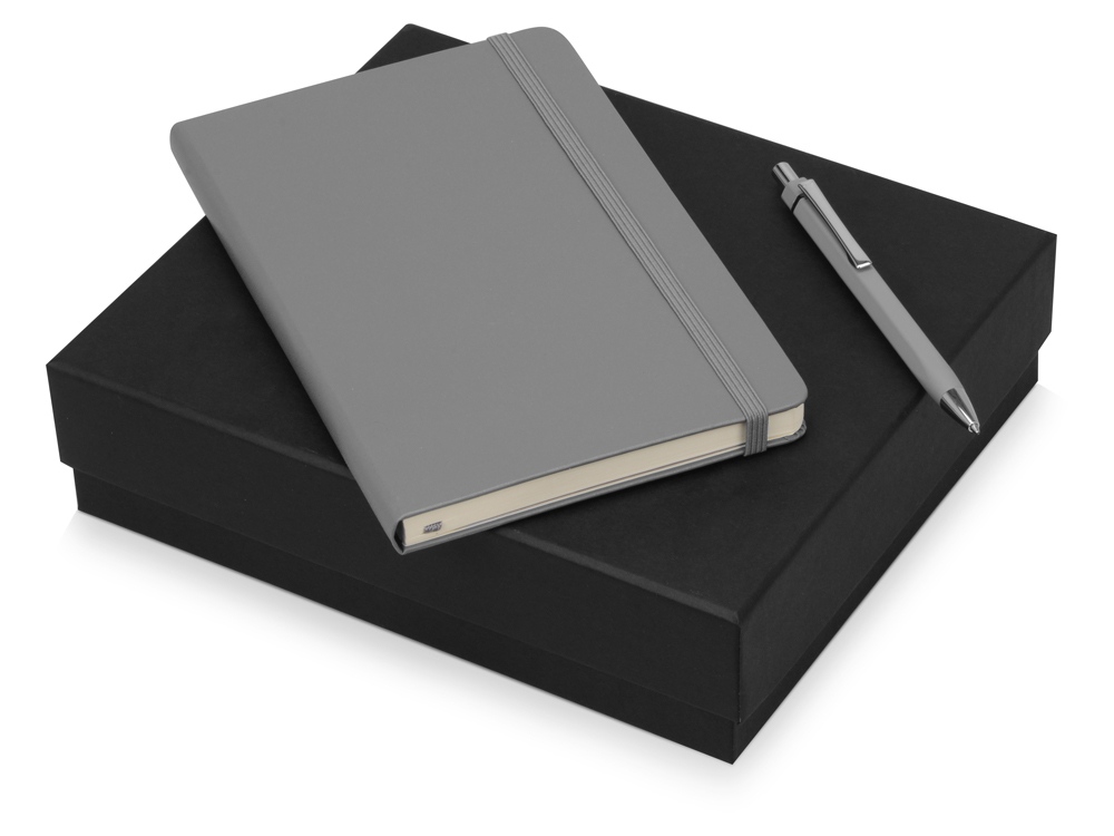 Подарочный набор Moleskine Hemingway с блокнотом А5 и ручкой, серый-0
