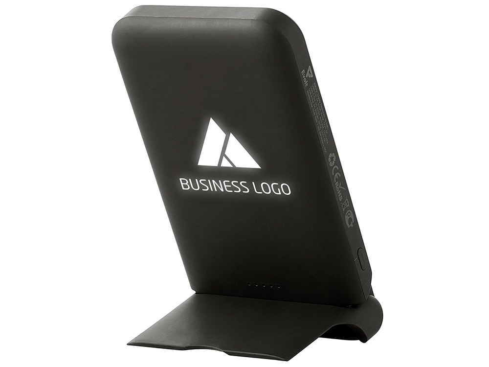 Беспроводной внешний аккумулятор с подсветкой лого и подставкой Magflash, 10000 мАч, 15 Вт, черный-2