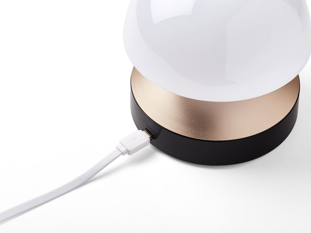 Светильник с часами и световым будильником Mina Sunrise, золотистый-11