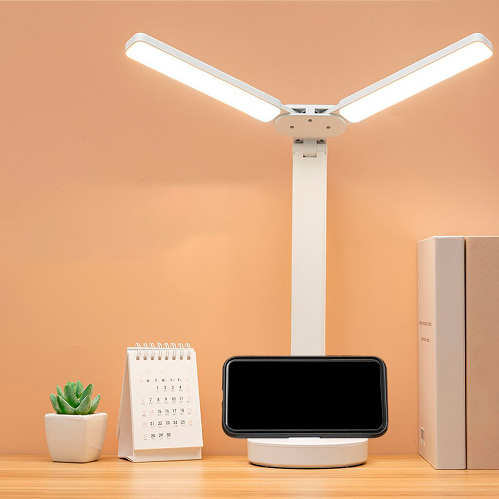 Настольная лампа c встроенной батареей Double, Белый-3