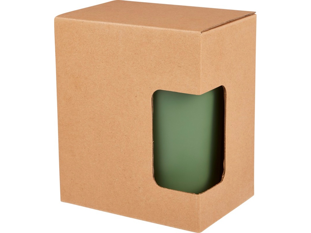 Кружка Nordia объемом 400 мл из переработанных материалов с двойными стенками, зеленый яркий-4