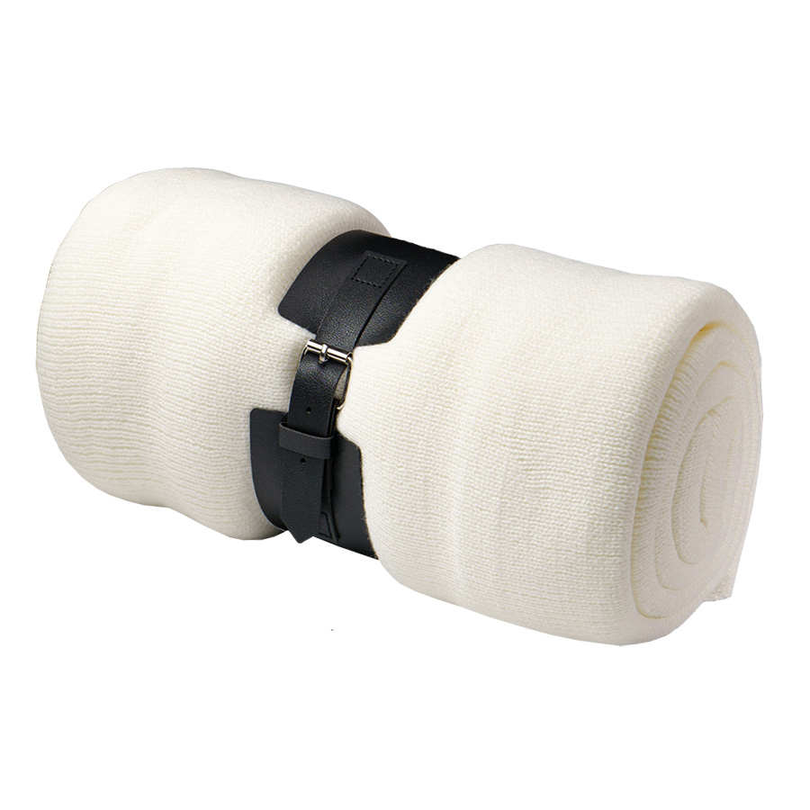 Плед  "Belt"; белый; 130 х 180 см; 100% акрил, с поясом, белый-1