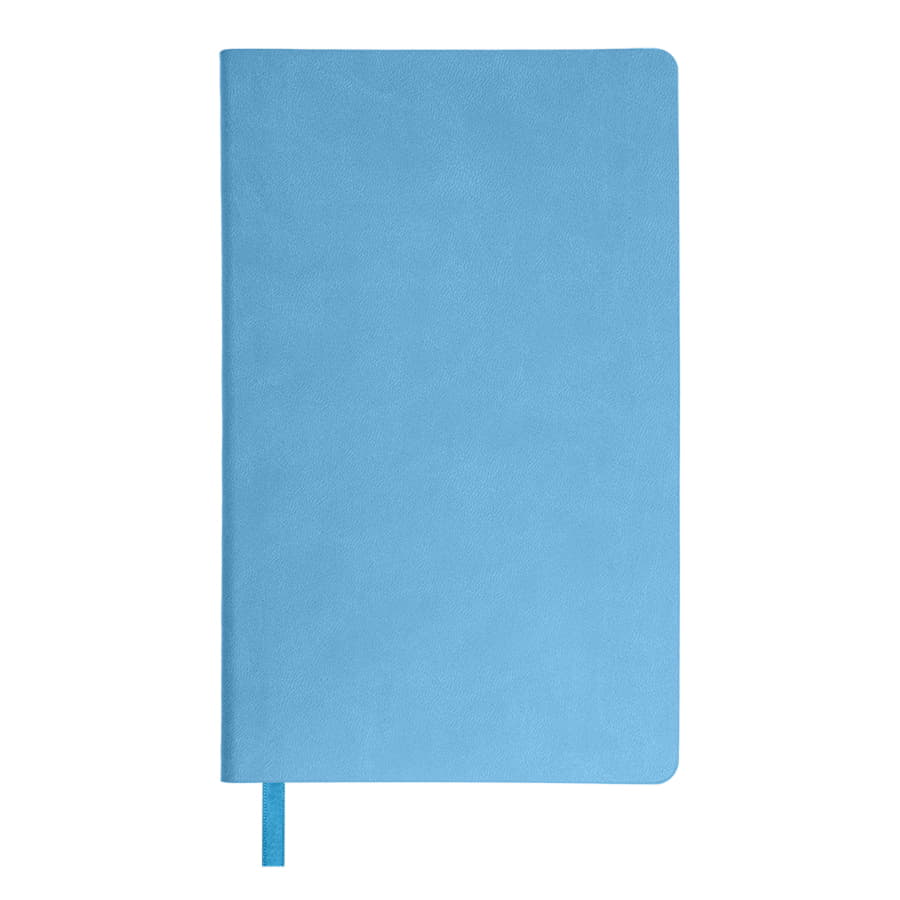 Бизнес-блокнот FUNKY А5, голубой, серый форзац, мягкая обложка,  в линейку, голубой, серый-1