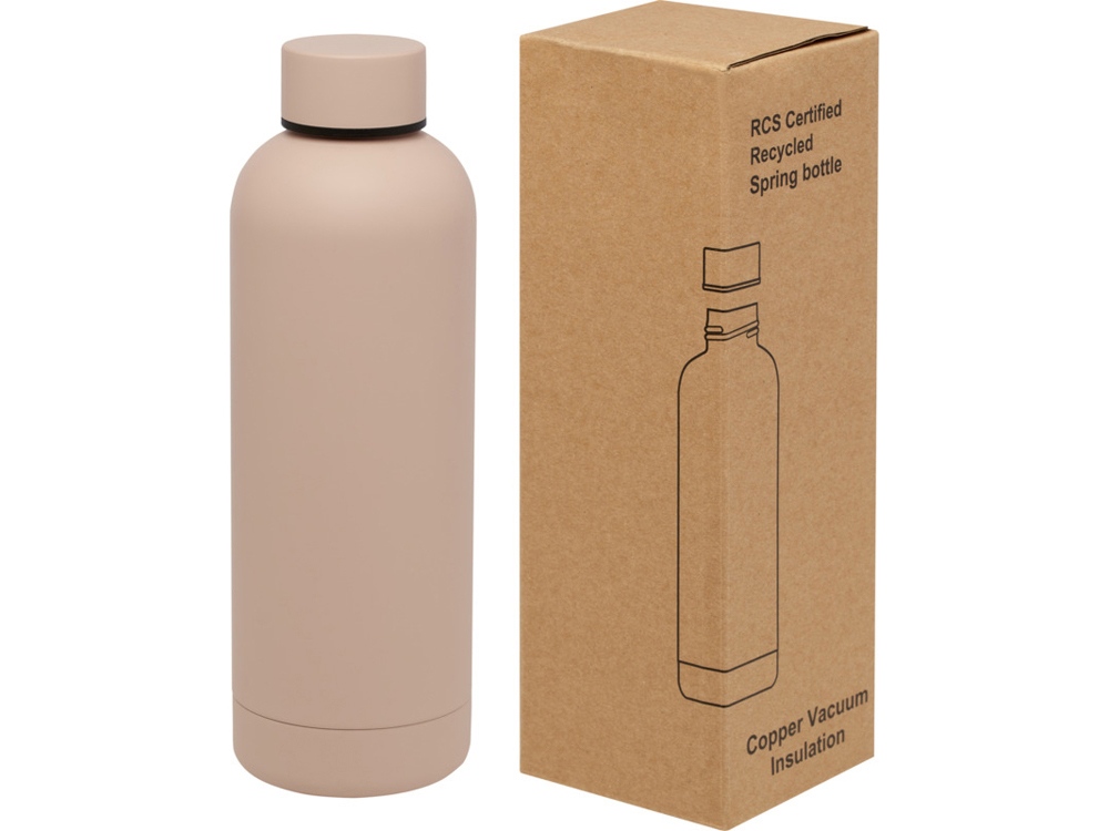 Spring медная бутылка с вакуумной изоляцией, сертифицированная согласно RCS, 500 мл - Бледно-розовый-0