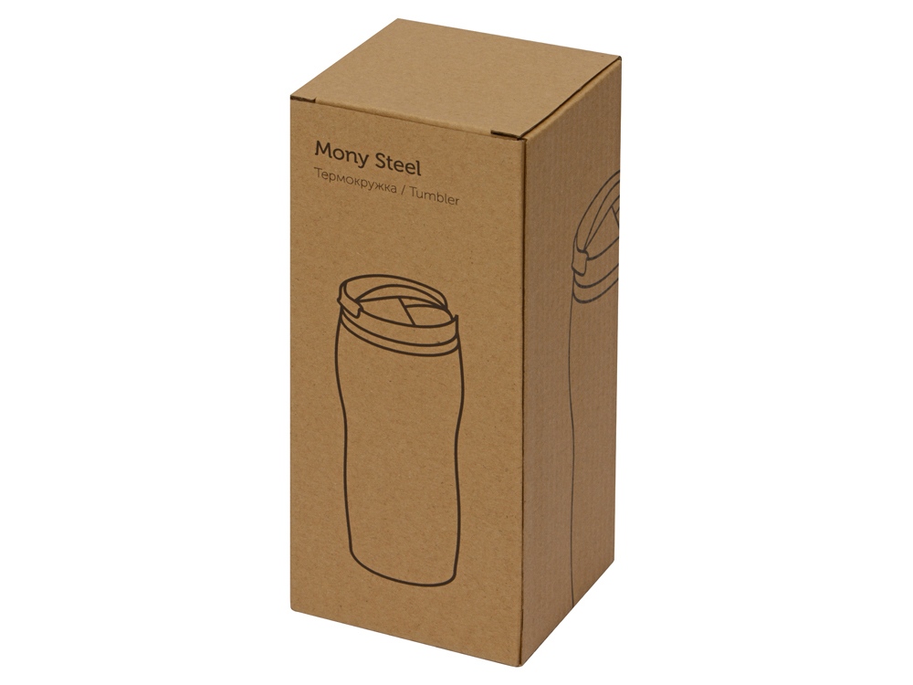 Термокружка Mony Steel 350 мл, soft touch, оранжевый-3