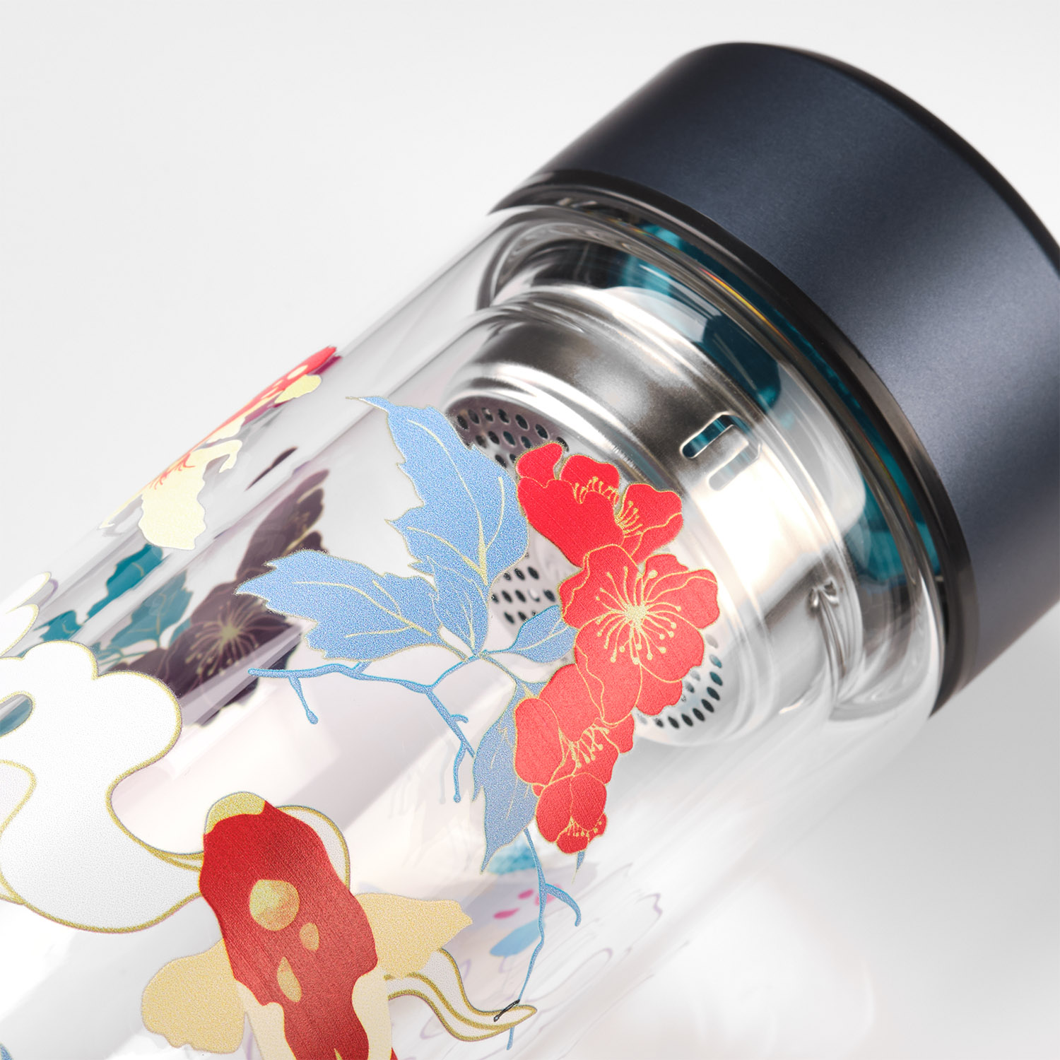 Бутылка стеклянная с двойными стенками Аравия (Aravia), синяя-11