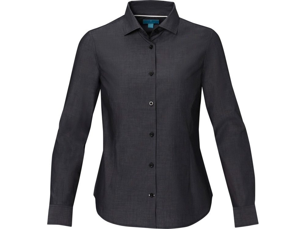 Cuprite Женская рубашка с длинным рукавом, изготовленная из натуральных материалов, которые отвечают стандарту GOTS - сплошной черный-1