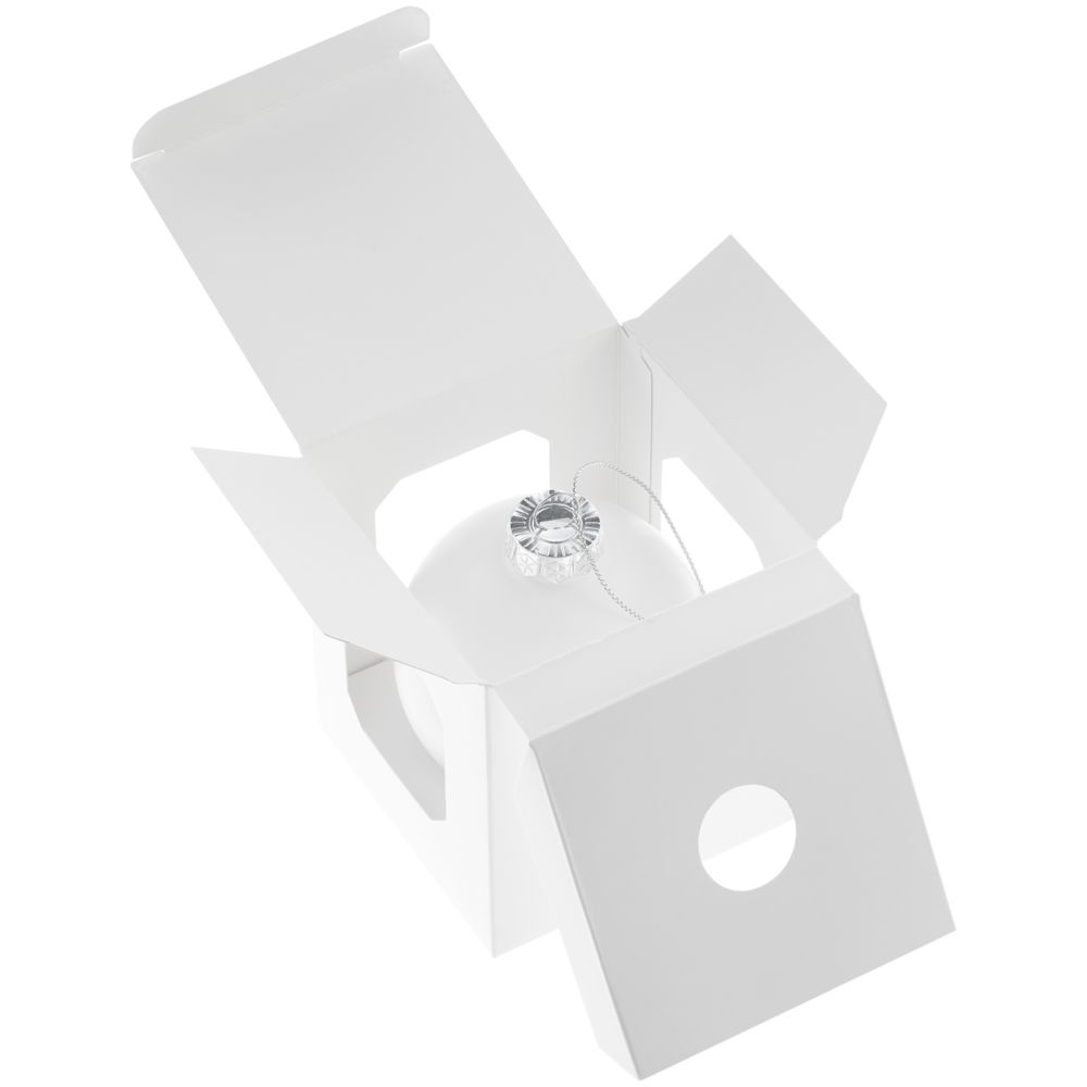 Елочный шар Finery Matt, 8 см, матовый белый-2