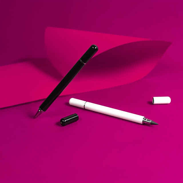 Ручка шариковая + карандаш вечный 2 в 1, белый-1