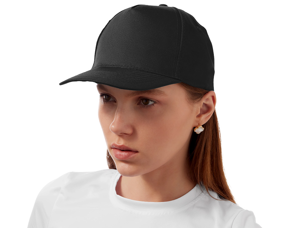 Бейсболка Poly 5-ти панельная 120 гр, черный-2