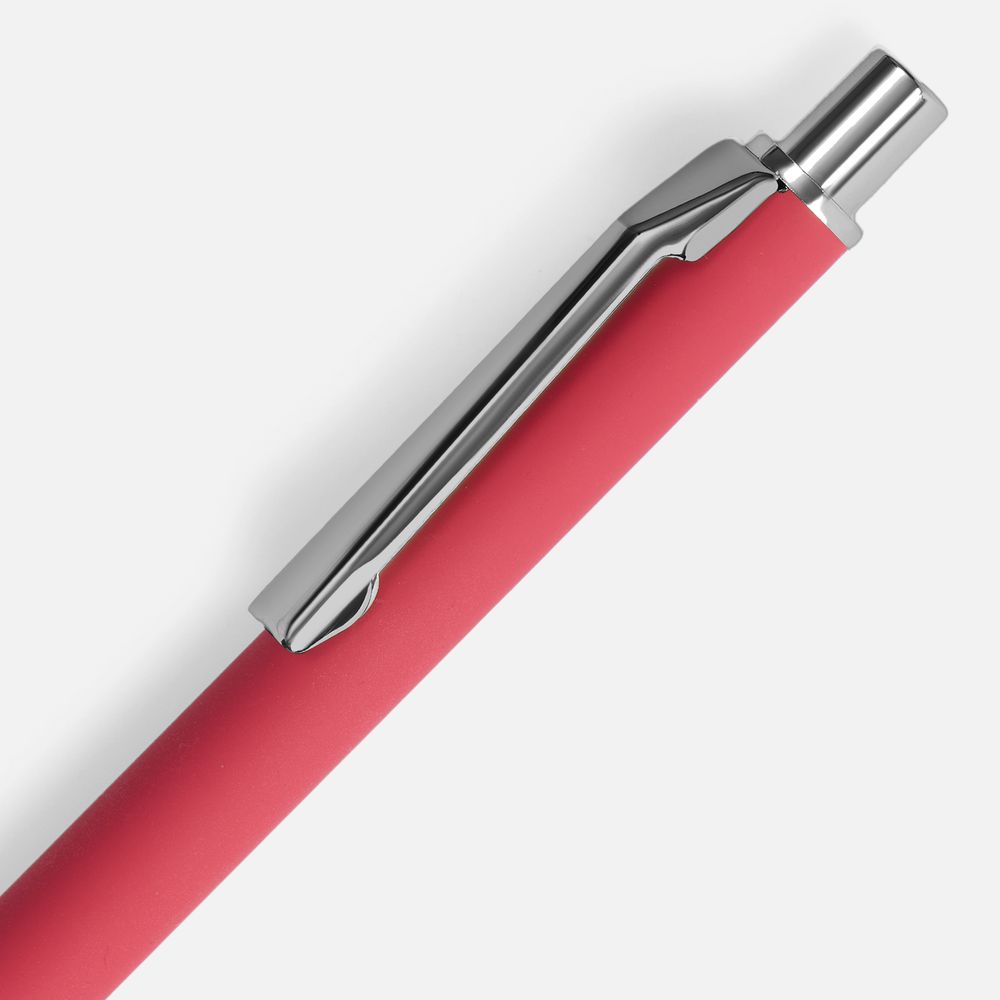 Ручка шариковая Lobby Soft Touch Chrome, красная-1