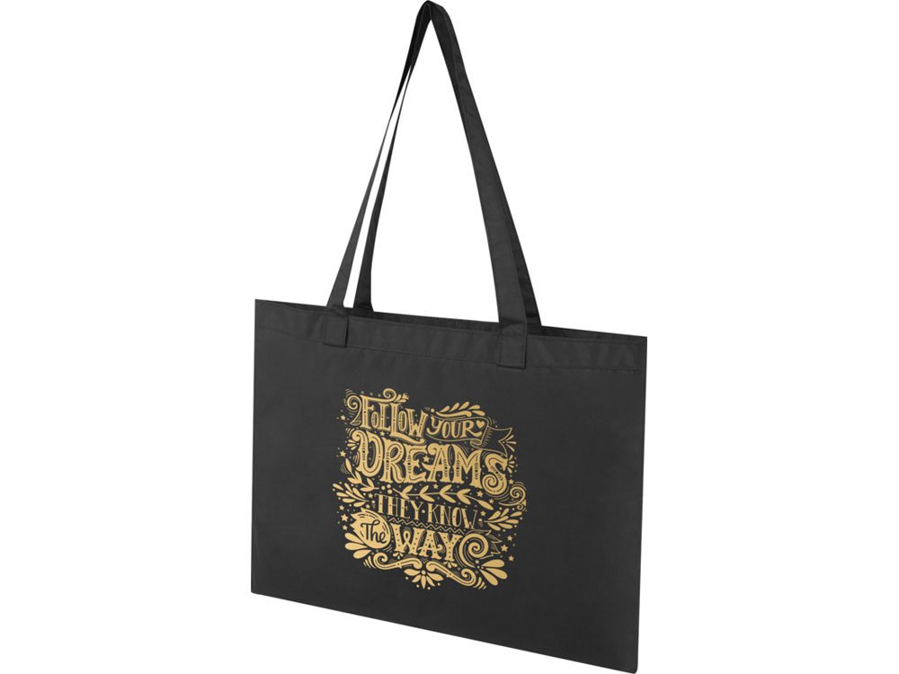 Kai круглая эко-сумка из переработанного материала, сертифицированного согласно GRS - сплошной черный-5