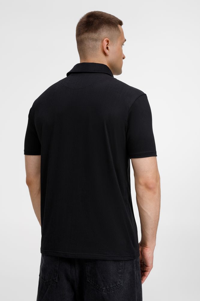 Рубашка поло унисекс Senti, черная-3