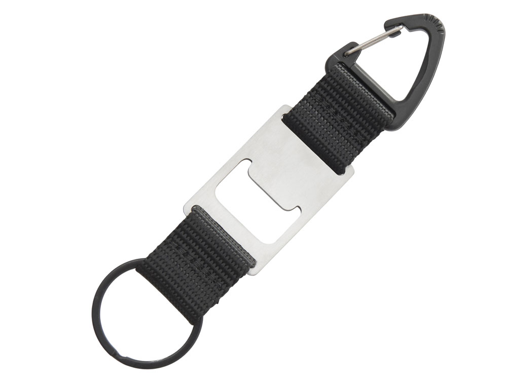 Брелок-ремувка с открывашкой и карабином Champion, черный-0
